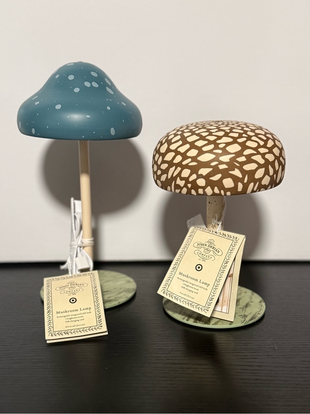 NEW! (2) John Derian X Target USB Mushroom Lamps (See Description)